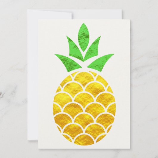 Summer Folie Gold Geometric Pineappel | Geboorteda Kaart (Achterkant)