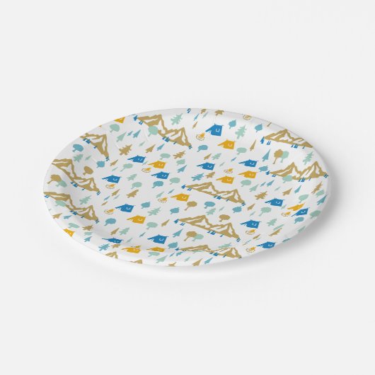 Summer Forest Camping Papieren Bordje (Gekanteld)