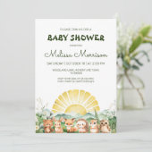 Summer Forest Dieren Baby shower Kaart (Staand voorkant)