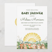 Summer Forest Dieren Baby shower Kaart (Voorkant / Achterkant)