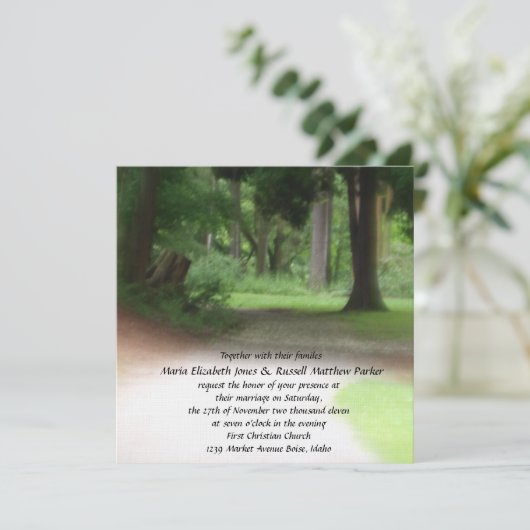Summer Forest Wedding Kaart (Staand voorkant)