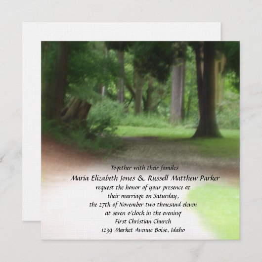 Summer Forest Wedding Kaart (Voorkant / Achterkant)