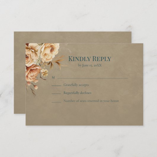 Summer Forest Witch Teal RSVP Card (Voorkant / Achterkant)