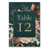 Summer Forest Witch Teal Table Number Kaart (Achterkant)