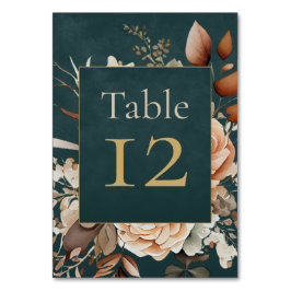 Summer Forest Witch Teal Table Number Kaart