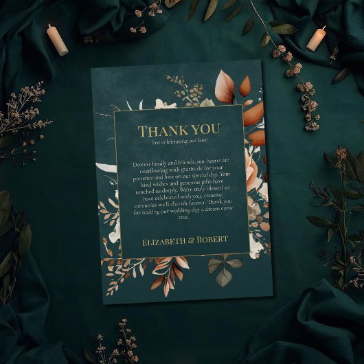 Summer Forest Witch Teal Thank You Card Bedankkaart