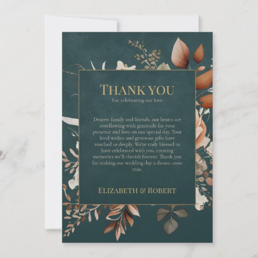 Summer Forest Witch Teal Thank You Card Bedankkaart (Voorkant)