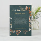 Summer Forest Witch Teal Thank You Card Bedankkaart (Staand voorkant)