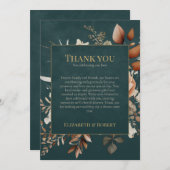 Summer Forest Witch Teal Thank You Card Bedankkaart (Voorkant / Achterkant)