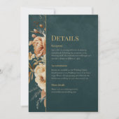 Summer Forest Witch Teal Wedding Details Card Kaart (Voorkant)