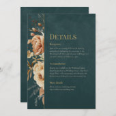Summer Forest Witch Teal Wedding Details Card Kaart (Voorkant / Achterkant)