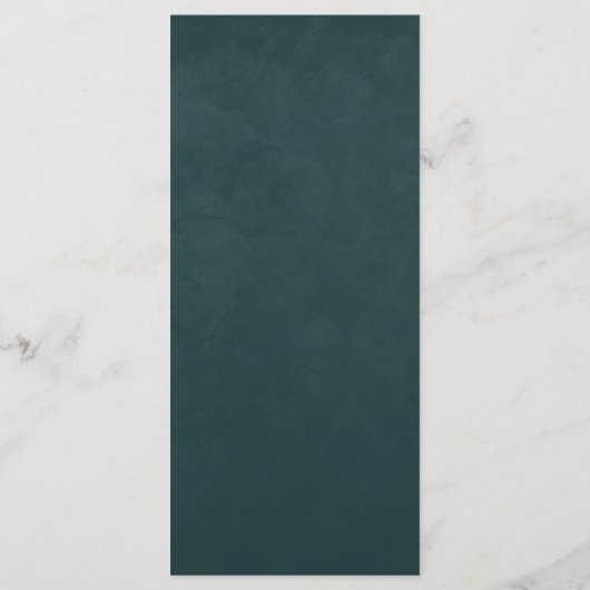 Summer Forest Witch Teal Wedding Menu (Achterkant)