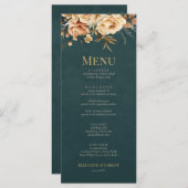Summer Forest Witch Teal Wedding Menu (Voorkant / Achterkant)