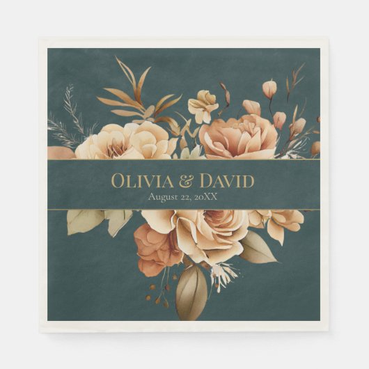 Summer Forest Witch Teal Wedding Napkins Servet (Voorkant)