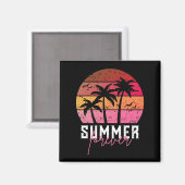 Summer Forever Retro Sunset Magnet (Voorkant / Achterkant)