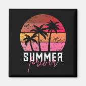 Summer Forever  Retro Sunset Magnet (Voorkant)