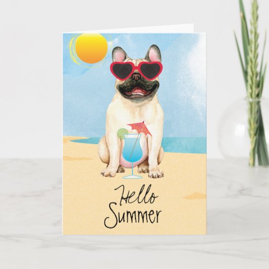Summer French Bulldog Kaart (Voorkant)