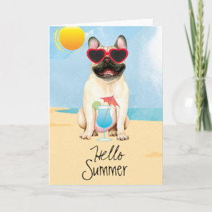 Summer French Bulldog Kaart