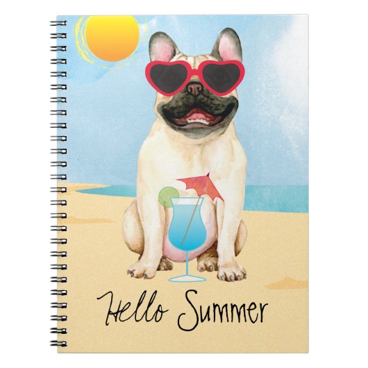 Summer French Bulldog Notitieboek (Voorkant)
