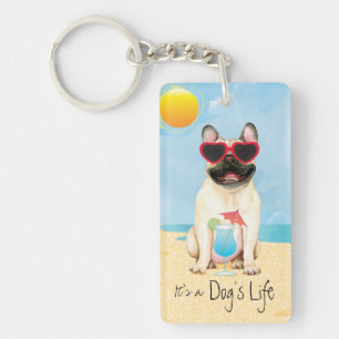Summer French Bulldog Sleutelhanger