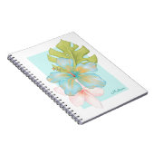 Summer Fresh Tropical Floral with Name Notitieboek (Rechterzijde)