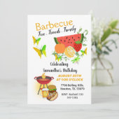 Summer Friends Family Birthday Barbecue Kaart (Staand voorkant)