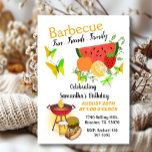 Summer Friends Family Birthday Barbecue Kaart<br><div class="desc">Maak je klaar om te feesten,  met deze zomerse barbecue uitnodiging die zeker onvergetelijk zal zijn. De sappige watermeloen,  frisse sinaasappels en bruisende vlinders zijn precies wat je vrienden en familie opwindt voor een onvergetelijke dag van plezier en festiviteiten.</div>