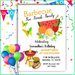 Summer Friends Family Birthday Barbecue Kaart<br><div class="desc">Maak je klaar om te feesten,  met deze zomerse barbecue uitnodiging die zeker onvergetelijk zal zijn. De sappige watermeloen,  frisse sinaasappels en bruisende vlinders zijn precies wat je vrienden en familie opwindt voor een onvergetelijke dag van plezier en festiviteiten.</div>
