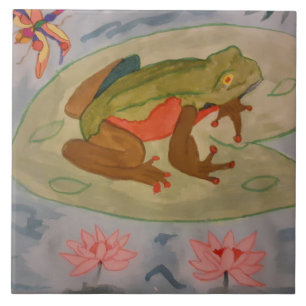 Summer Frog Pond Ceramic Tile Tegeltje