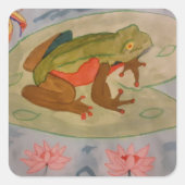 Summer Frog Pond Vierkante Sticker (Voorkant)