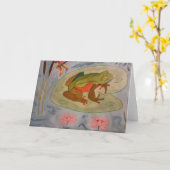Summer Frog Pond Wenskaart Kaart (Gele Bloem)
