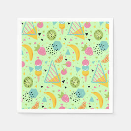Summer Fruit and Geometric Shapes Napkins Servet