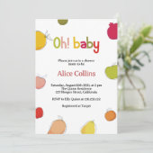 Summer Fruit Baby shower Invitation Kaart (Staand voorkant)