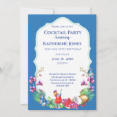 Summer Fruit Birthday Cocktail Kaart (Voorkant)