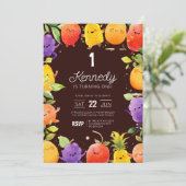 Summer Fruit Birthday Kaart (Staand voorkant)