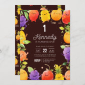 Summer Fruit Birthday Kaart (Voorkant / Achterkant)