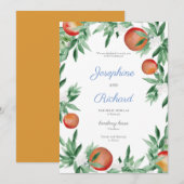 Summer Fruit border, huwelijksuitnodiging Kaart (Voorkant / Achterkant)