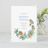 Summer Fruit border, huwelijksuitnodiging Kaart (Staand voorkant)