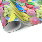 Summer Fruit, Food, Melon, Grappen, Perziken, Bana Cadeaupapier (Rol Hoek)