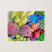 Summer Fruit, Food, Melon, Grappen, Perziken, Bana Legpuzzel (Horizontaal)