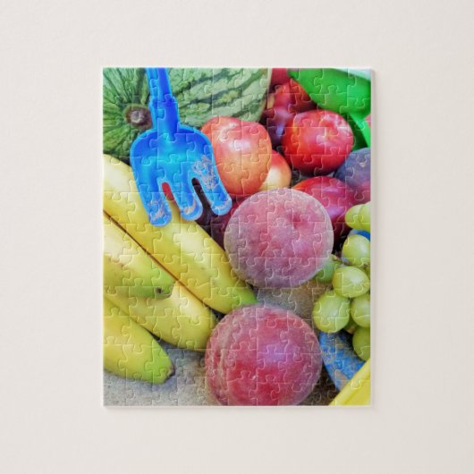 Summer Fruit, Food, Melon, Grappen, Perziken, Bana Legpuzzel (Verticaal)