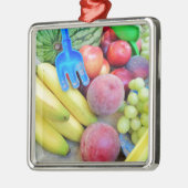 Summer Fruit, Food, Melon, Grappen, Perziken, Bana Metalen Ornament (Links)