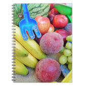 Summer Fruit, Food, Melon, Grappen, Perziken, Bana Notitieboek (Voorkant)