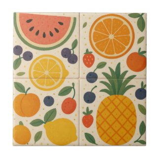 Summer Fruit Harmony – Waterverf Keramische Tegel Tegeltje