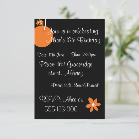 Summer Fruit Invite Kaart (Staand voorkant)