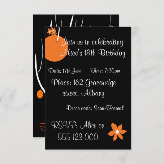 Summer Fruit Invite Kaart (Voorkant / Achterkant)