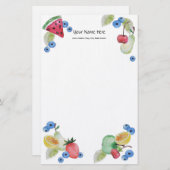 Summer Fruit Linen Stationery Briefpapier (Voorkant / Achterkant)