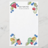 Summer Fruit Linen Stationery Briefpapier (Voorkant)