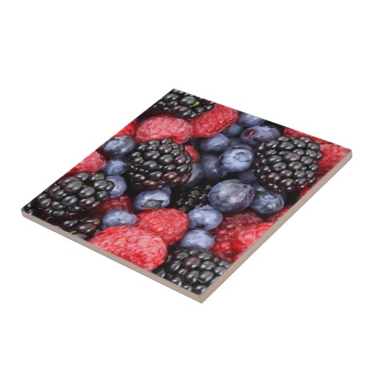 Summer Fruit Mixed Berries Close Up Tegeltje (Zijkant)