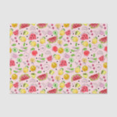 Summer Fruit Pattern | Lichtroze Tissuepapier (Voorkant)